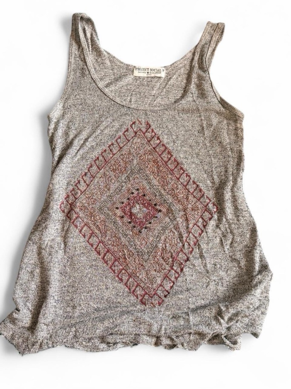 Project Social T Rustic Grey Graphic Tank Top